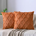Set of 2 Soft Moroccan Throw Pillow Covers 24x24 Inch Plush Boho Decorative by Cozoomy