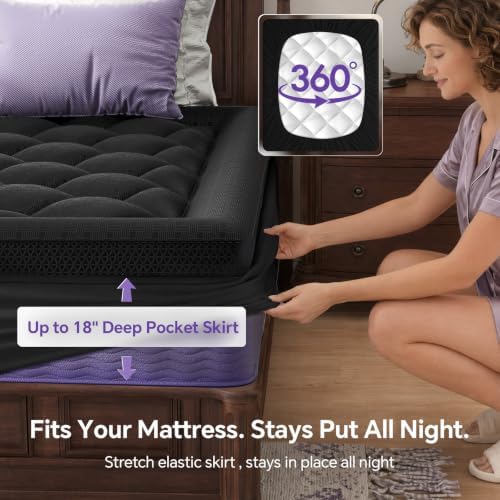 ChiXpace Full Mattress Topper, Viscose Derived from Bamboo, Soft Pillow Top - Image 6