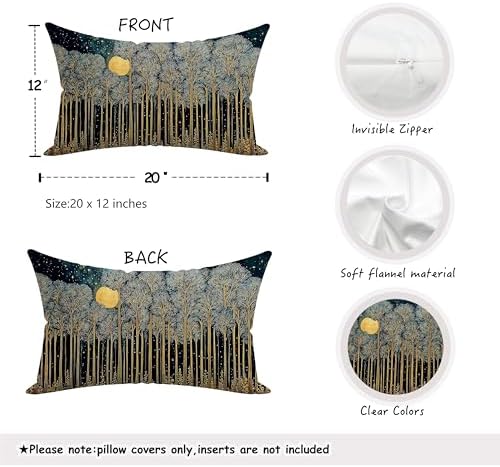 Rustic William Morris Inspired Forest Green Moon Pillow Covers 12x20 - Image 2