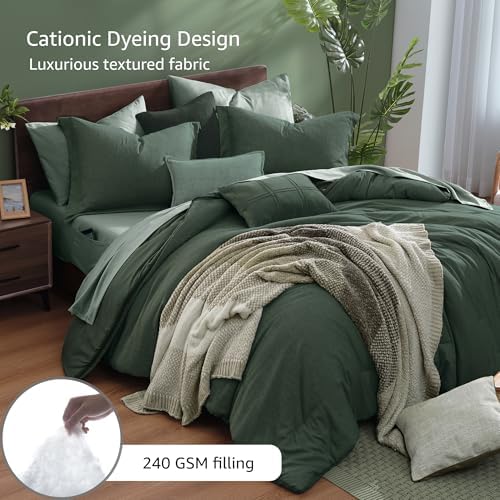 Monbix Super King Comforter Set Deep Forest 7 Pieces Bed in a Bag - Image 3