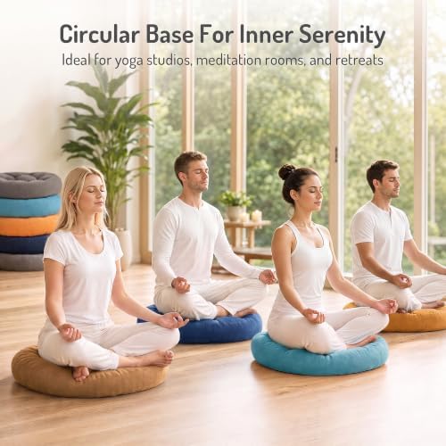 Round Meditation Cushion, Large Floor Pillow - Image 5
