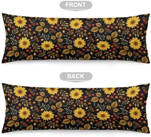 Floral Body Pillow Cover Sunflower Pillowcase - Image 3