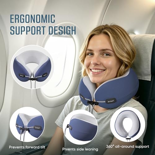 SKYTRAX COMF® Premium Ergonomic Memory Foam Travel Neck Pillow, Washable - Image 4