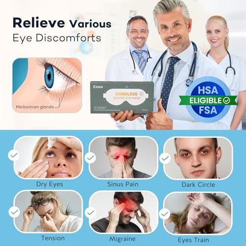 Heated Eye Mask, Cotton Cordless Warm Eye Compress Mask - Image 2