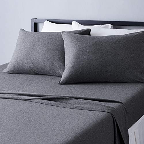 Amazon Basics 4 Piece Breathable 100% Cotton Jersey Bed Sheets Set, Machine by AmazonBasics