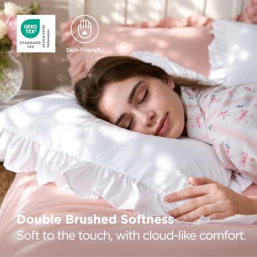 Bedsure Ruffle Pillow Cases Standard Size Set of 2 - Image 2