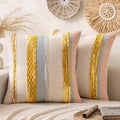 ANRODUO Boho Decorative Throw Pillow Covers Yellow Stripe 18x18 Pack of 2 by ANRODUO