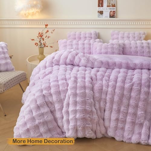 LIFEREVO Fluffy Faux Rabbit Fur Body Pillow Cover 20"x54" - Image 7