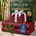 DECOLURE 100% Viscose Derived from Bamboo Sheets Full Size, Luxury 6 Pc Set by DECOLURE