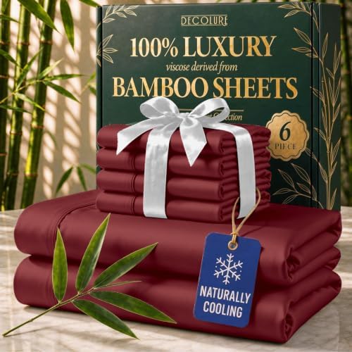 DECOLURE 100% Viscose Derived from Bamboo Sheets Queen Size by DECOLURE