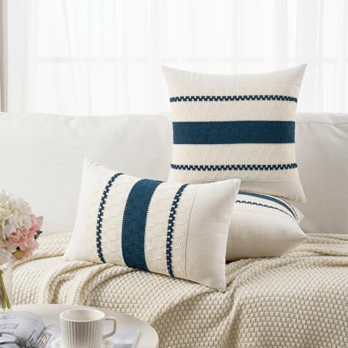 Fancy Homi Set of 2 Boho Teal Euro Decorative Throw Pillow Cover 26x26 Inch - Image 5