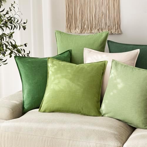 Foindtower Decorative Linen Lumbar Throw Pillow Covers 12x20 Lush Green - Image 5