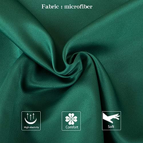 NTBAY Queen Satin Pillowcases, Dark Green - Image 2