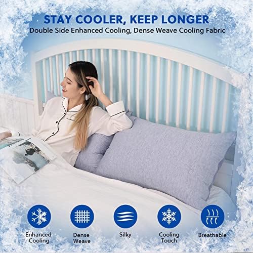 HOMFINE Cooling Pillowcases for Hot Sleepers Queen Size Set of 2 - Image 2