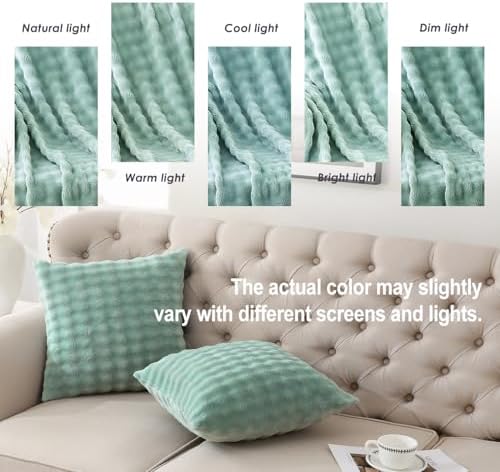 SOCHOW Decorative Throw Pillow Covers 18x18 Inches Set of 2, Sage Green - Image 7