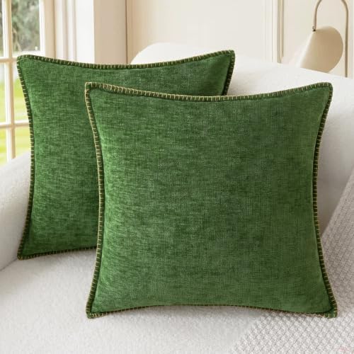 CaliTime Decorative Couch Throw Pillow Covers 22 X 22 Inches Forest Green by CaliTime