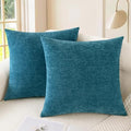 CaliTime Decorative Couch Throw Pillow Covers 24 X 24 Inches Ocean Blue by CaliTime