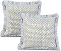 Ridhi Hand Fan Harmony Block Print Ruffle Pillow Covers 24x24 Inch Set of 2 by Ridhi