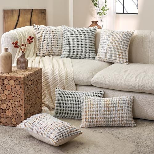 Aeckself Boho Chenille Tufted Pillow Cover 20 x 20 Inch, Decorative Square - Image 6