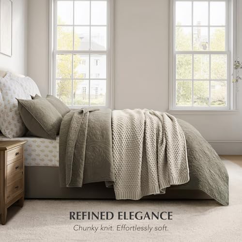 EVERGRACEHOME Chunky Chenille Knit Throw Blanket, 50 x 60, Warm Gray - Image 5