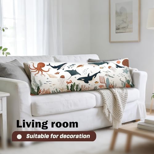Coastal Beach Animal 20x54 Body Pillow Cover, Ocean Nursery Decor, Marine Life - Image 5