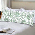 Sage Green and White Porcelain Floral Body Pillow Cover 20x54 Long Pillow Case by Unknown
