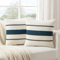 Fancy Homi Set of 2 Boho Teal Euro Decorative Throw Pillow Cover 26x26 Inch by Fancy+Homi