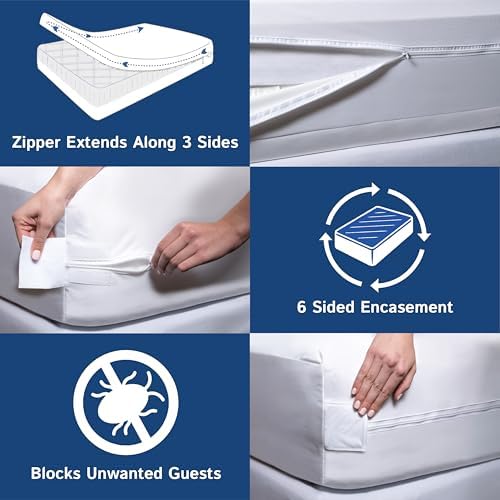 Queen Mattress Protector Bedbug Waterproof Zippered Cover - Image 5