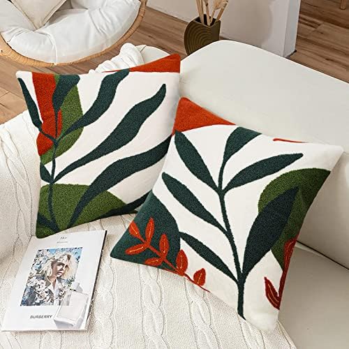 Merrycolor Boho Decorative Throw Pillow Covers 18x18 Tufted Abstract Mid - Image 2