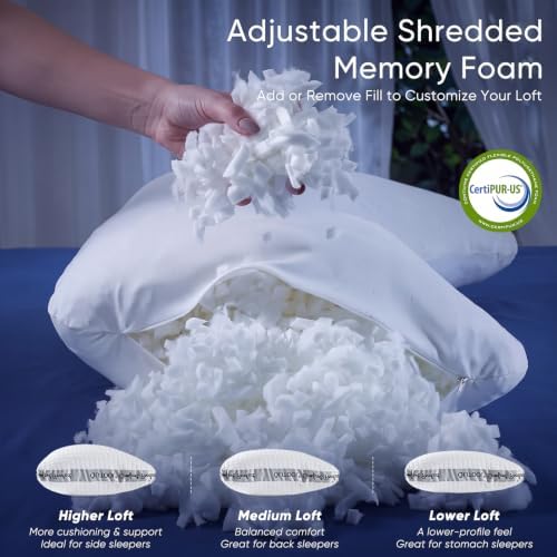 QUTOOL Cooling Side Sleeper Pillow, Crescent Design, Adjustable Loft - Image 4