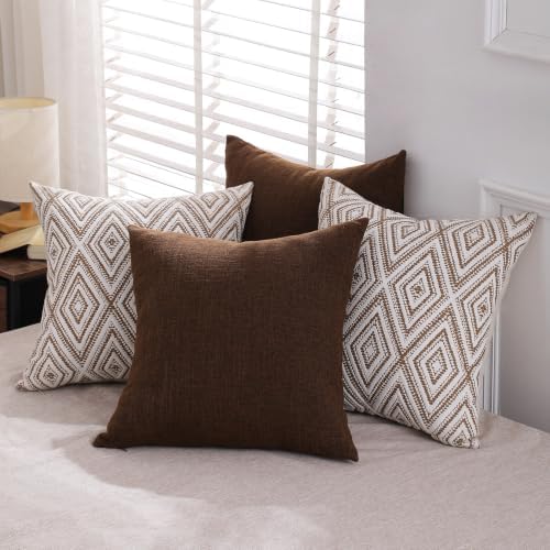HPUK Throw Pillow Covers 18x18, Chocolate Couch Pillow Covers - Image 6