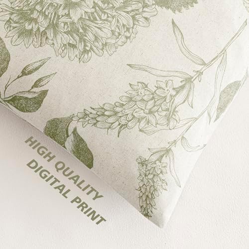 Foindtower Set of 2 Linen Floral Throw Pillow Covers Vintage Accent Print - Image 3