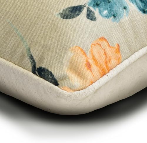 The HomeCentric Decorative Lumbar Pillow Cover Orange Pack of 2, Hand Embrodiery - Image 2