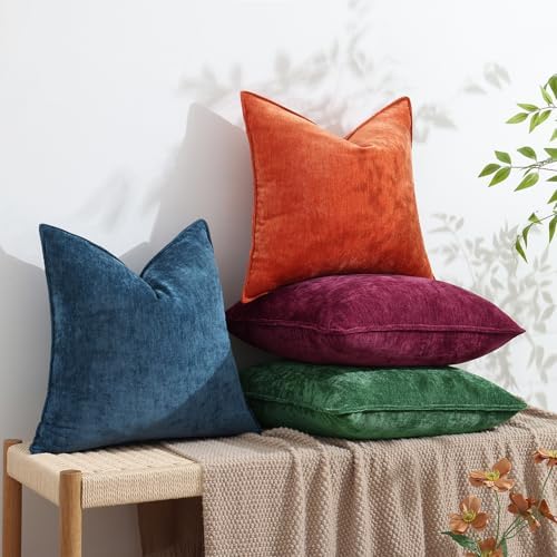 decorUhome Chenille Green Velvet Throw Pillow Covers 12x20 Set of 2 - Image 4