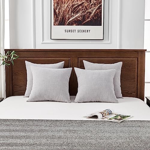 GAWAMAY Light Gray Chenille Throw Pillow Covers 18x18 Set of 4 - Image 6