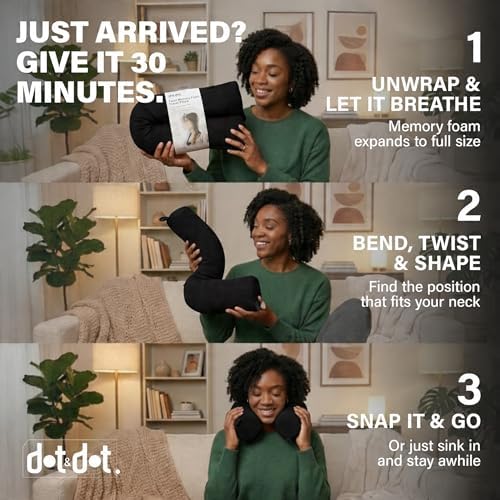 Dot&Dot Twist Memory Foam Travel Pillow, Bendable Neck Pillow - Image 5