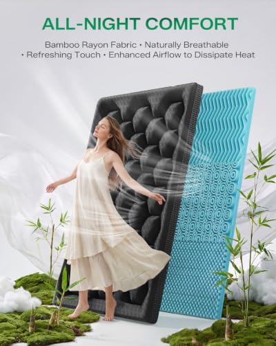 Dual Layer 4 Inch Twin Size Mattress Topper, Memory Foam Mattress Topper - Image 2