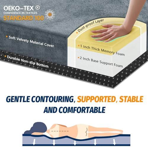 CYMULA Memory Foam Camping Mattress Pad, Sleeping Mat, Portable Roll Up Mattress - Image 2