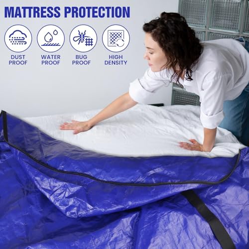 2PC Mattress Bags for Moving, Extra Thick Waterproof Mattress Cover - Image 2