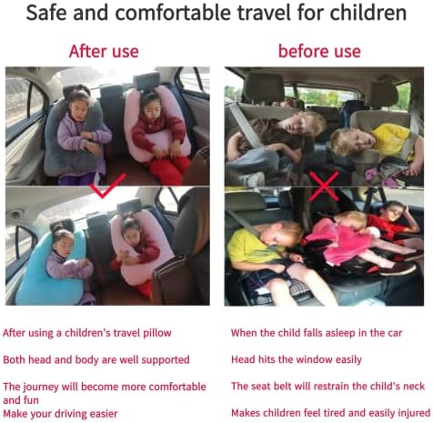 FHSGGP Travel Pillow Car Pillow Kid Car Sleeping Red - Image 2