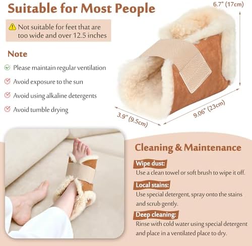Sheepskin Heel Protector for Bed Sores – Lambswool Foot Cushion Booties for - Image 6