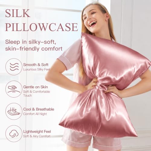 INSSL Silk Pillowcase for Women, Mulberry Silk Pillowcase for Hair and Skin and - Image 2