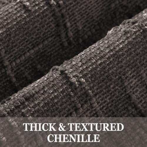 decorUhome Textured Chenille Throw Pillow Covers 18x18 Set of 2 Dark Brown - Image 2