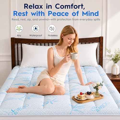 Waterproof Mattress Pad Full Size, Mattress Topper Cooling - Image 5