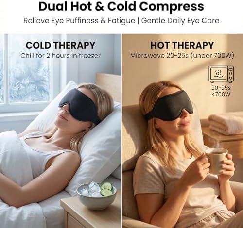 3D Cooling Gel Eye Mask for Migraines and Puffy Eyes, Cold/Heat Therapy for Dry - Image 3