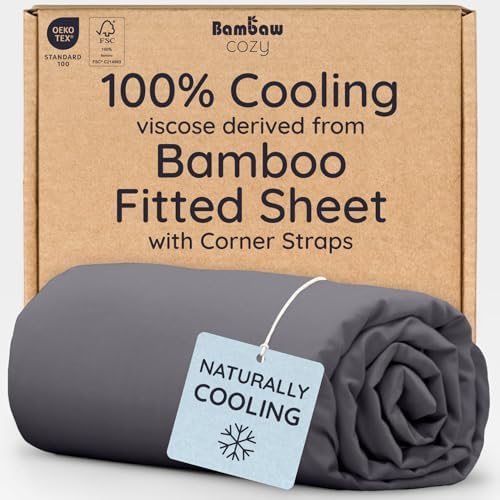 Bambaw 100% Viscose Derived from Bamboo Fitted Sheet Twin Size, Cooling Fitted by Bambaw