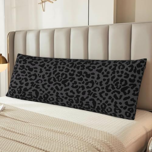 Black Leopard Cheetah Body Pillowcase, Long Pillow Cover 20"x54" Soft - Image 6