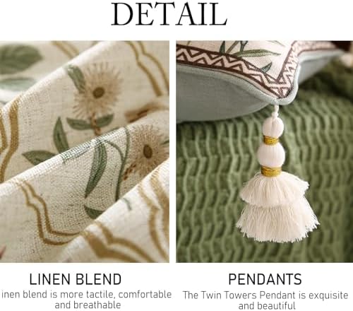 ISAENNE Designer Vintage Linen Throw Pillow Cover - Image 5