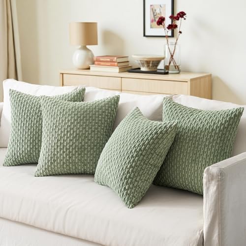 MIULEE Sage Green Decorative Throw Pillow Covers - Image 3