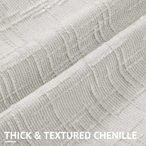 decorUhome Textured Chenille Throw Pillow Covers 12x20 Set of 2 Light Grey - Image 2
